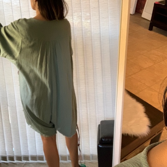 Zara Oversized Rustic Romper w/ rope belt Green Size S - Picture 16 of 17